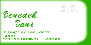 benedek dani business card